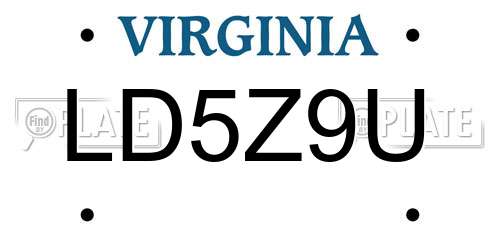 LD5Z9U Virginia License Plate