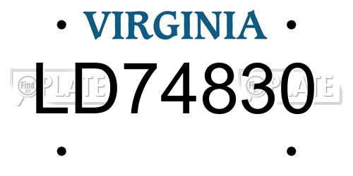 LD74830 Virginia License Plate