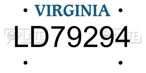 LD79294 Virginia License Plate