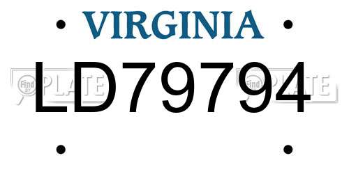 LD79794 Virginia License Plate