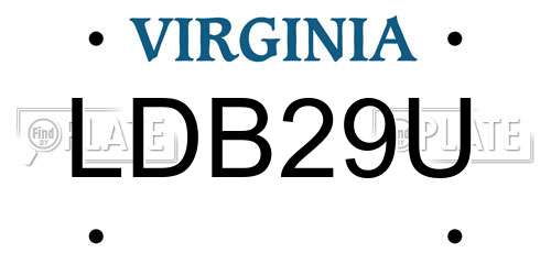 LDB29U Virginia License Plate