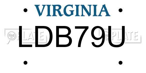LDB79U Virginia License Plate