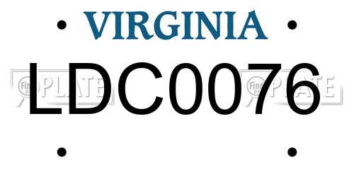 LDC0076 Virginia License Plate
