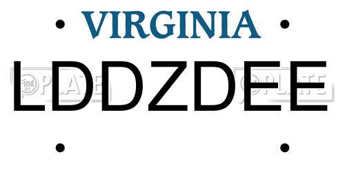 LDDZDEE Virginia License Plate