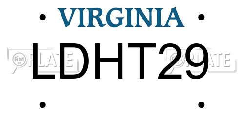 LDHT29 Virginia License Plate