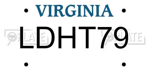 LDHT79 Virginia License Plate