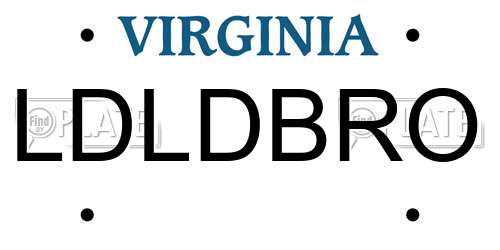 LDLDBRO Virginia License Plate