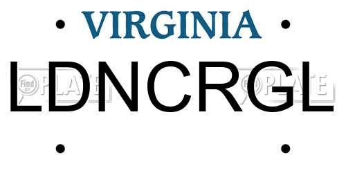 LDNCRGL Virginia License Plate
