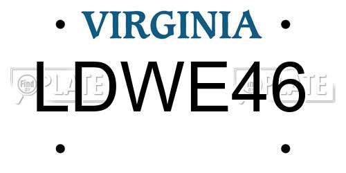 LDWE46 Virginia License Plate