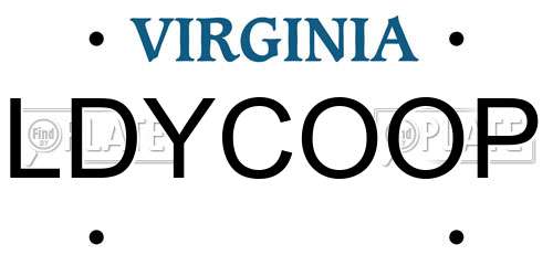 LDYCOOP Virginia License Plate
