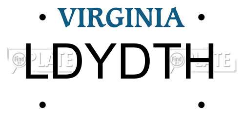 LDYDTH Virginia License Plate