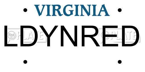 LDYNRED Virginia License Plate
