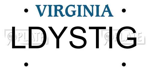 LDYSTIG Virginia License Plate