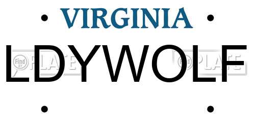 LDYWOLF Virginia License Plate