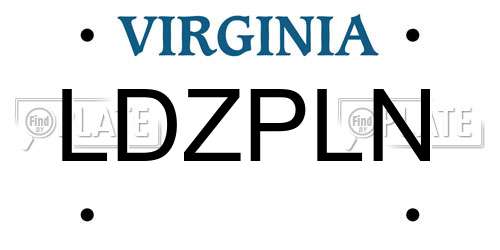 LDZPLN Virginia License Plate