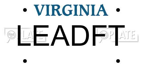 LEADFT Virginia License Plate