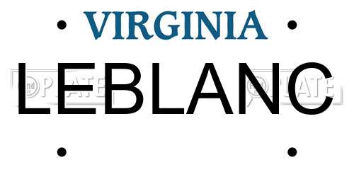 LEBLANC Virginia License Plate