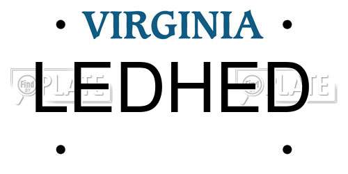 LEDHED Virginia License Plate