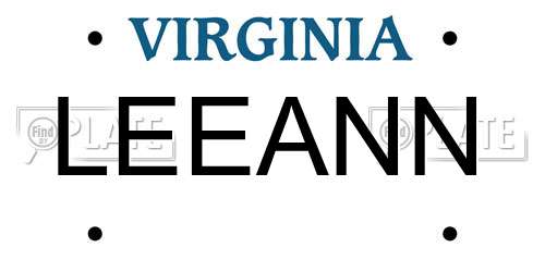 LEEANN Virginia License Plate