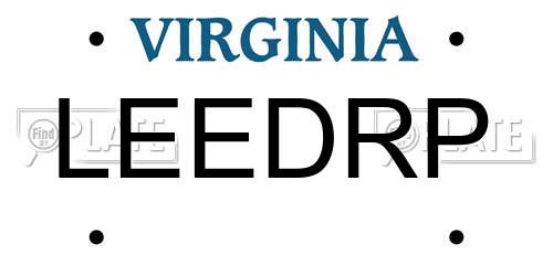 LEEDRP Virginia License Plate