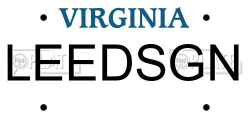 LEEDSGN Virginia License Plate