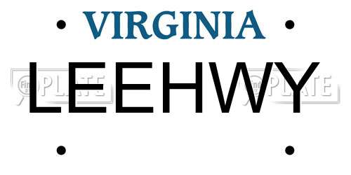 LEEHWY Virginia License Plate