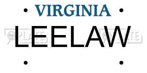 LEELAW Virginia License Plate