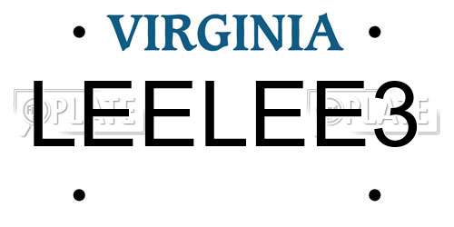 LEELEE3 Virginia License Plate