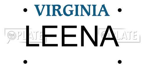 LEENA Virginia License Plate