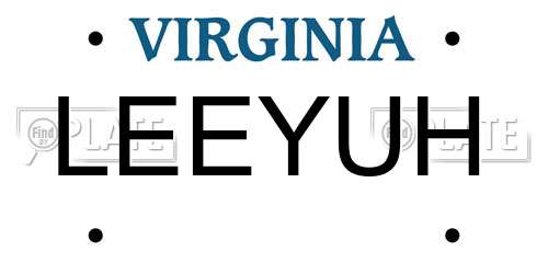 LEEYUH Virginia License Plate