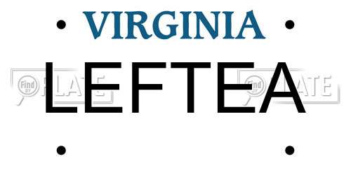 LEFTEA Virginia License Plate