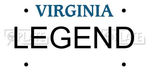 LEGEND Virginia License Plate