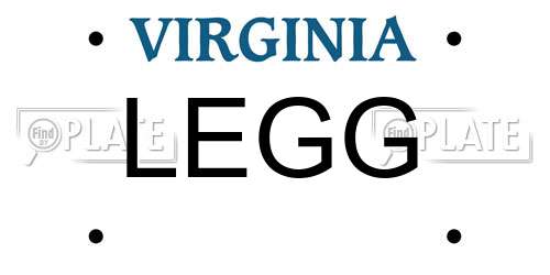 LEGG Virginia License Plate