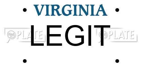 LEGIT Virginia License Plate