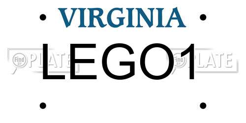 LEGO1 Virginia License Plate