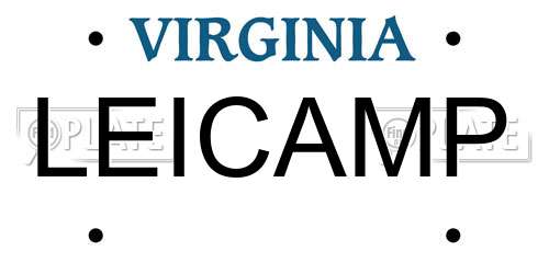 LEICAMP Virginia License Plate