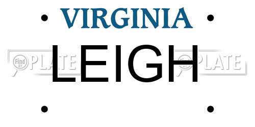 LEIGH Virginia License Plate