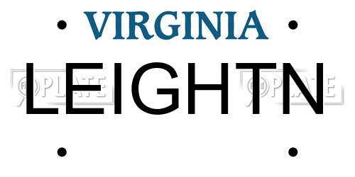 LEIGHTN Virginia License Plate