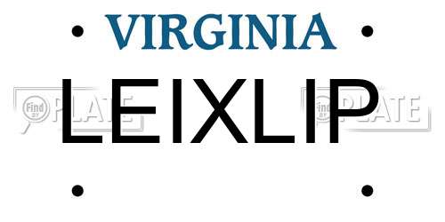 LEIXLIP Virginia License Plate