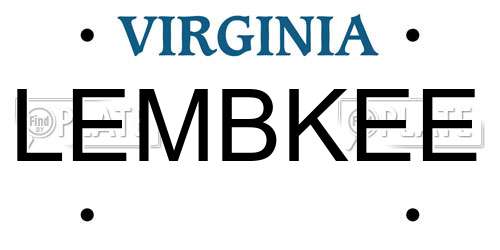LEMBKEE Virginia License Plate