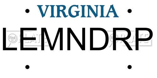 LEMNDRP Virginia License Plate