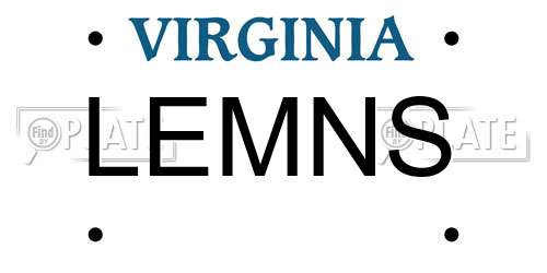 LEMNS Virginia License Plate
