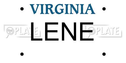 LENE Virginia License Plate