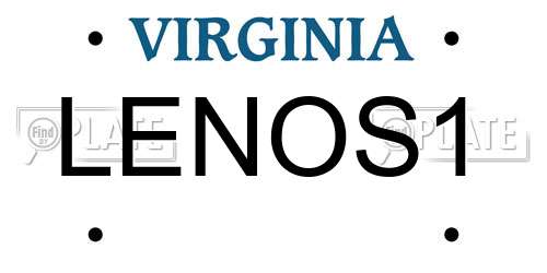 LENOS1 Virginia License Plate