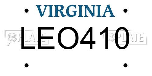 LEO410 Virginia License Plate