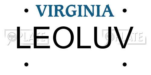 LEOLUV Virginia License Plate