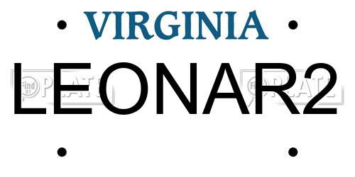 LEONAR2 Virginia License Plate