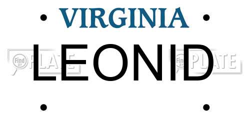 LEONID Virginia License Plate
