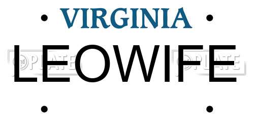 LEOWIFE Virginia License Plate