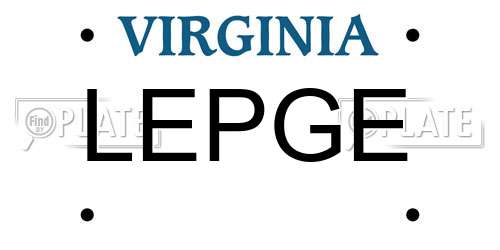 LEPGE Virginia License Plate